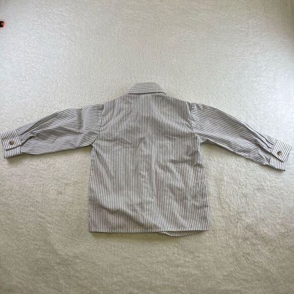 3T Goodlad of Philadelphia White Button Down Shirt Pin Stripe Long Sleeve Collar - Picture 2 of 12